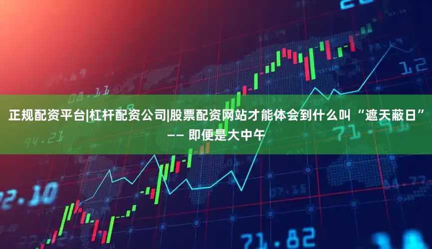正规配资平台|杠杆配资公司|股票配资网站才能体会到什么叫 “遮天蔽日”—— 即便是大中午